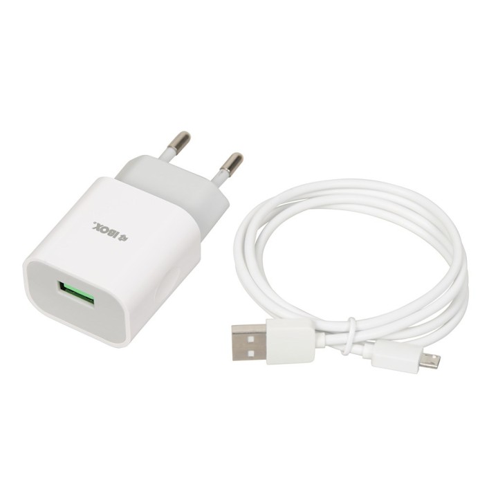 Caricabatterie iBOX C-41 USB 2A 1 USB porta microUSB cavo bianco