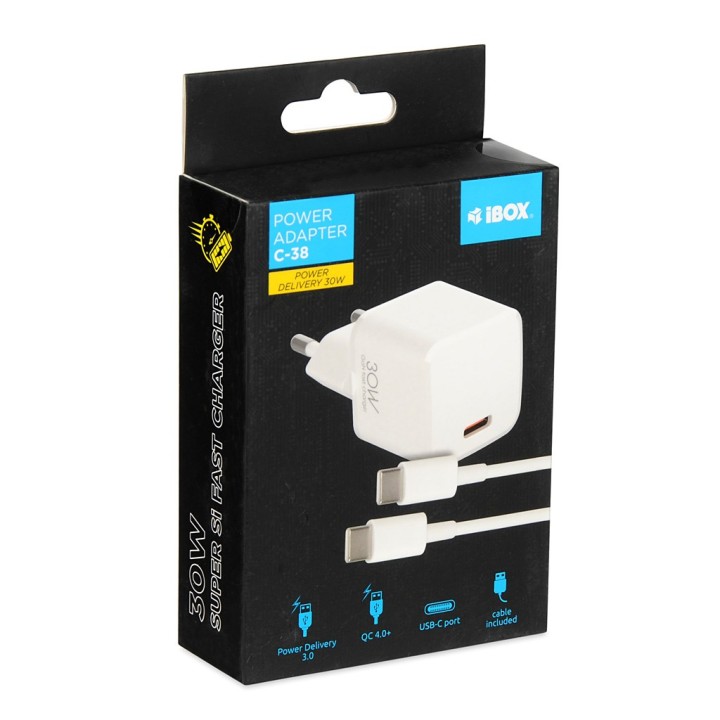 Caricabatterie a parete I-BOX C-38 PD30W bianco