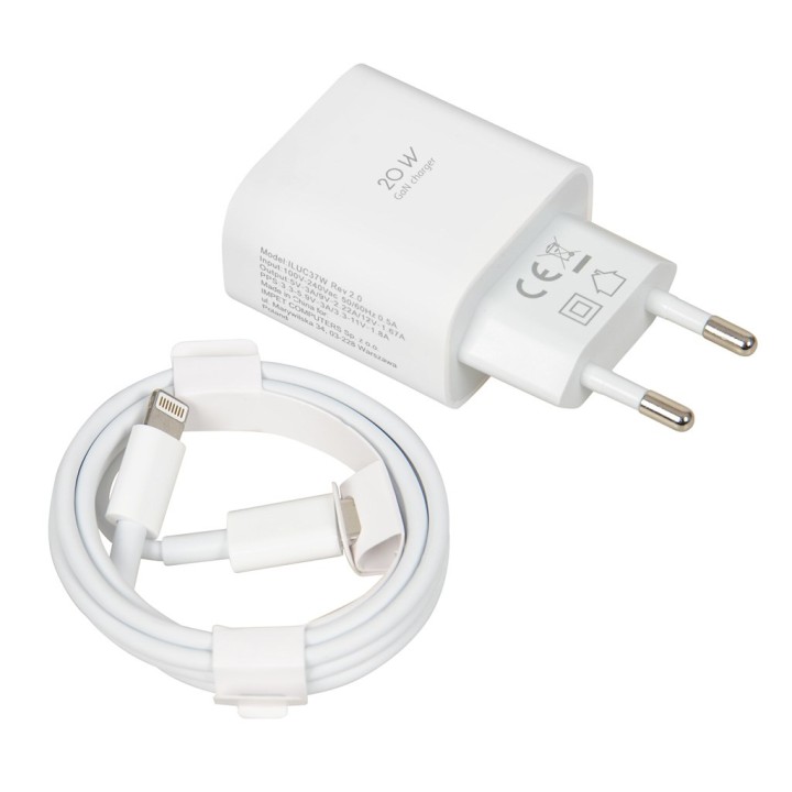 Caricabatterie da parete iBOX C-37 GaN PD20W bianco