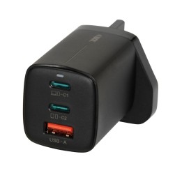 iBOX C-65 caricabatterie universale nero GaN 65W spina UK