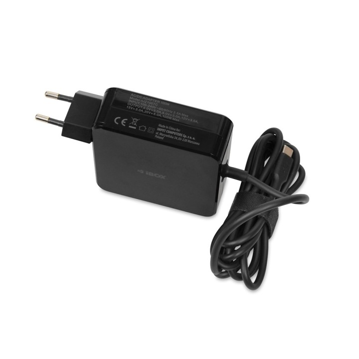 iBOX IUZ100TC Caricabatterie per laptop PD 100W E-mark chip