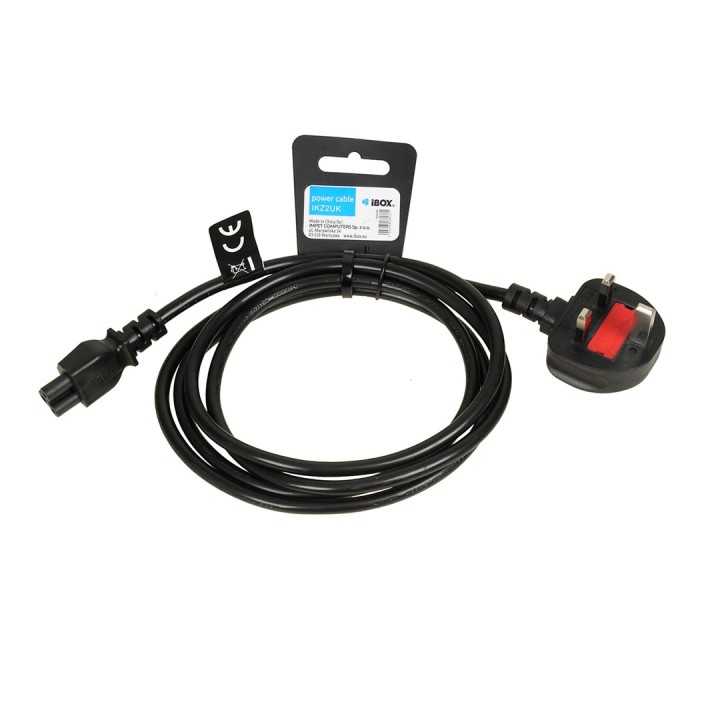 iBOX cavo di alimentazione per notebook (trifoglio) VDE 1.8m UK spina