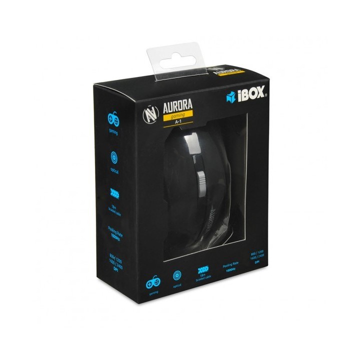 iBox Aurora A-1 mouse destrorso USB Type-A ottico 2400 DPI