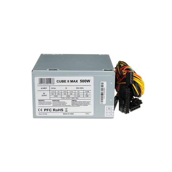 iBox CUBE II Alimentatore 500 W 20+4 pin ATX ATX argento