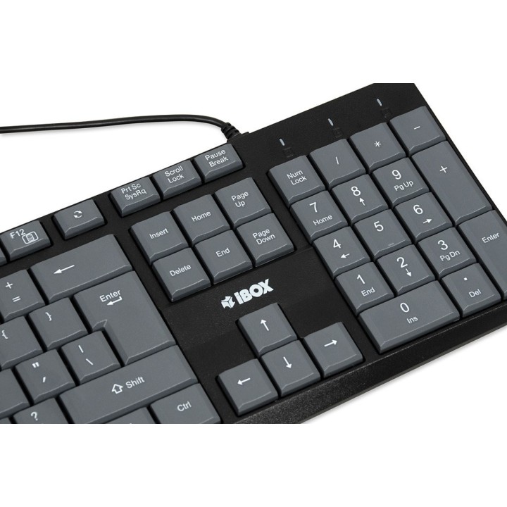 iBox IKC2010G tastiera home USB QWERTY English grigio nero