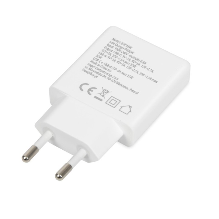iBox ILUC43W caricabatterie dispositivo mobile universale bianco AC da interno