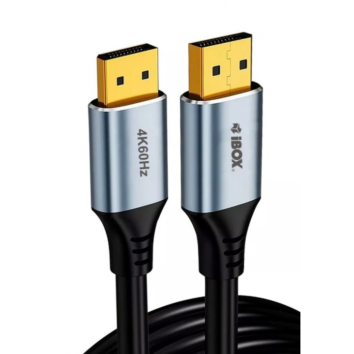 iBox ITVDP012 DisplayPort cavo 4K 60Hz spina dorata 2 m