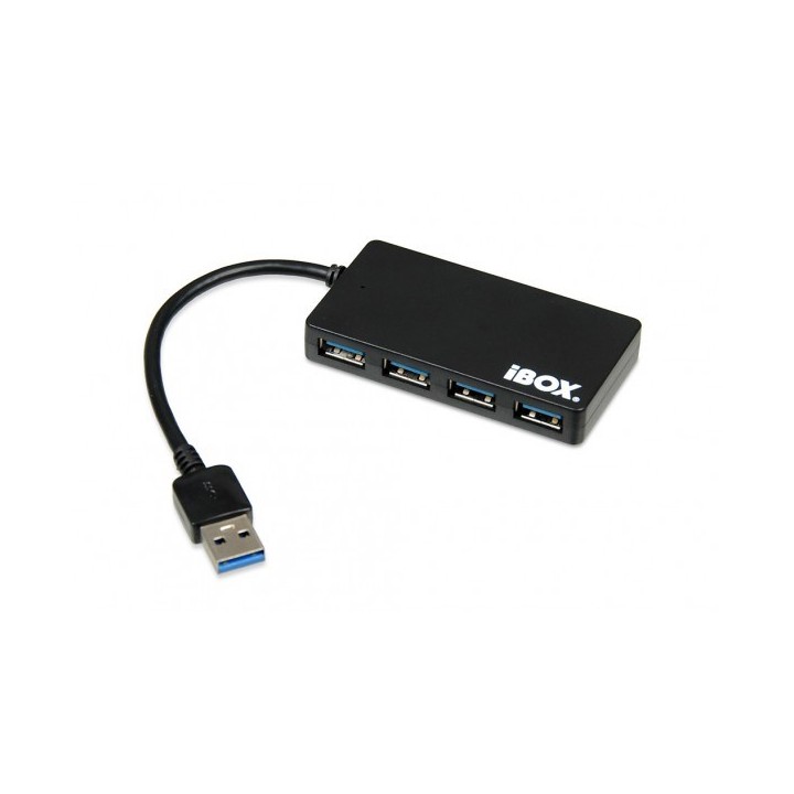 iBox IUH3F56 Hub interfaccia USB 3.2 Gen 1 (3.1 Gen 1) Type-A 5000 Mbit/s nero