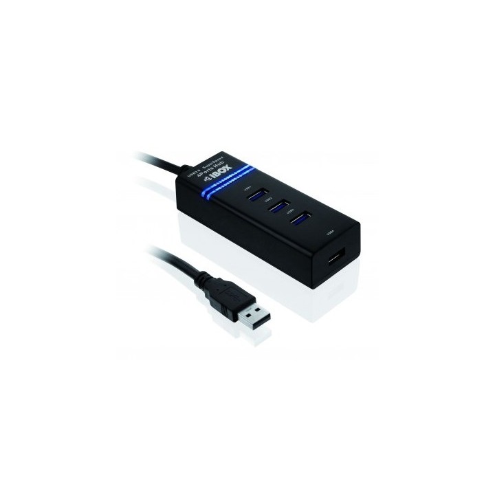 iBox IUH3FB Hub interfaccia 5000 Mbit/s nero