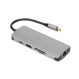 Hub interfaccia iBox IUH3RJ4K USB Type-C 5000 Mbit/s argento