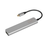 iBox IUH3SL4K Hub interfaccia USB Type-C 5000 Mbit/s argento
