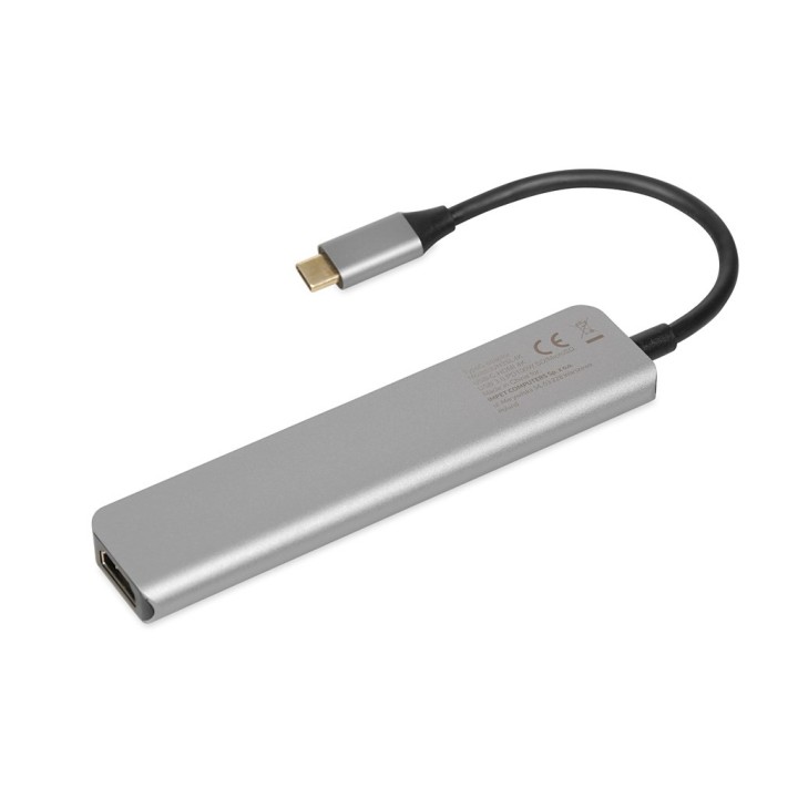 iBox IUH3SL4K Hub interfaccia USB Type-C 5000 Mbit/s argento