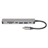 iBox IUH3SL4K Hub interfaccia USB Type-C 5000 Mbit/s argento