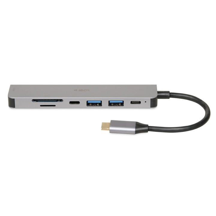 iBox IUH3SL4K Hub interfaccia USB Type-C 5000 Mbit/s argento