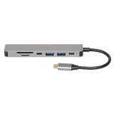 iBox IUH3SL4K Hub interfaccia USB Type-C 5000 Mbit/s argento