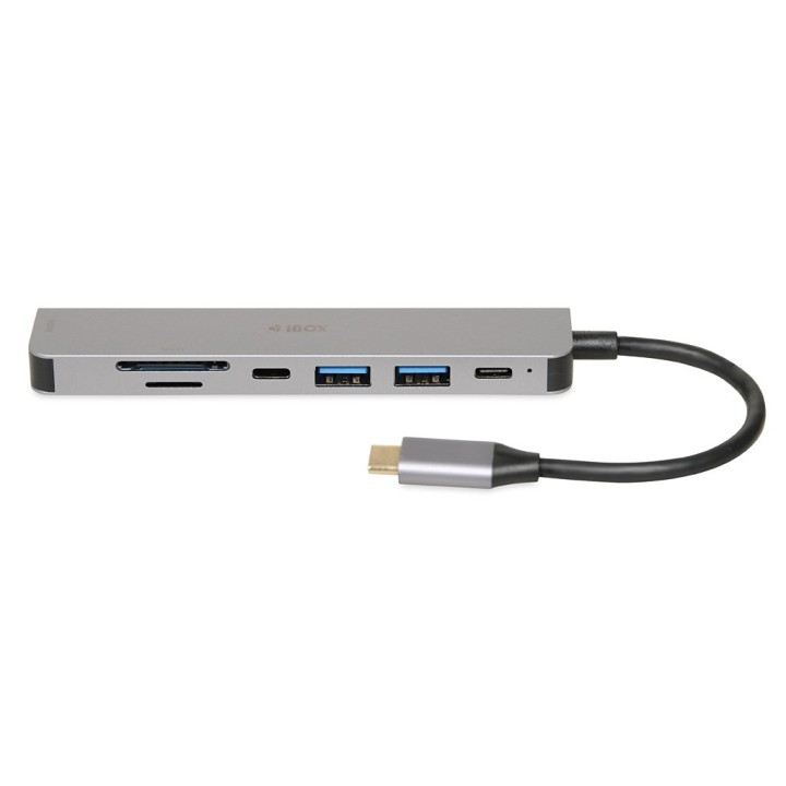 iBox IUH3SL4K Hub interfaccia USB Type-C 5000 Mbit/s argento