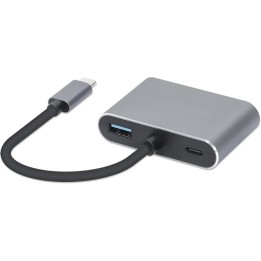 Hub iBox IUHCHDVGA USB Type-C 4-in-1 USB 3.0 + PD 100W + HDMI 4K 30Hz + VGA completo HD