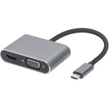 Hub iBox IUHCHDVGA USB Type-C 4-in-1 USB 3.0 + PD 100W + HDMI 4K 30Hz + VGA completo HD