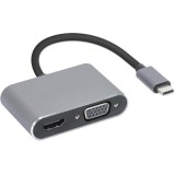 Hub iBox IUHCHDVGA USB Type-C 4-in-1 USB 3.0 + PD 100W + HDMI 4K 30Hz + VGA completo HD