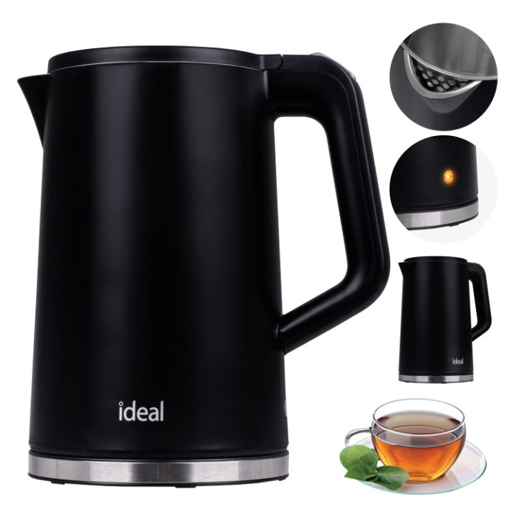 IDEAL bollitore 1.7 l corpo in acciaio potenza 1500 W nero