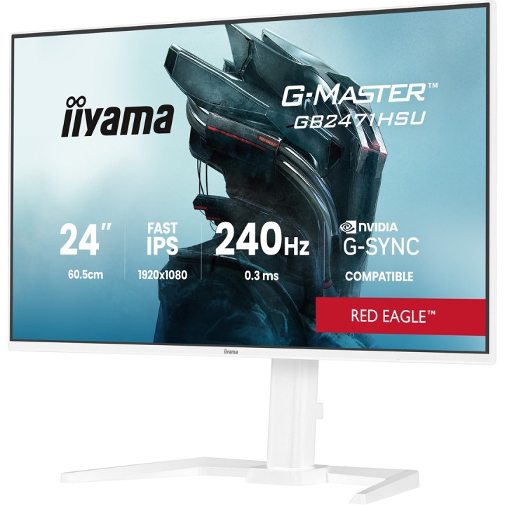 iiyama G-MASTER GB2471HSU-W1 monitor per computer 60.5 cm (23.8 ) 1920 x 1080 pixel Full HD LED bianco