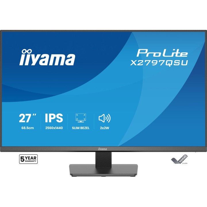 iiyama ProLite X2797QSU-B1 monitor per computer 68.6 cm (27 ) 2560 x 1440 pixel Quad HD LED nero