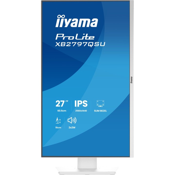 iiyama ProLite XB2797QSU-W1 monitor per computer 68.6 cm (27 ) 2560 x 1440 pixel Quad HD LED bianco