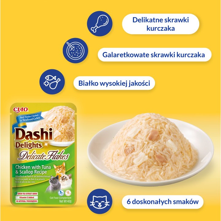 INABA CAT Dashi Delights Fiocchi Delicati Pollo - snack per gatti - 40g