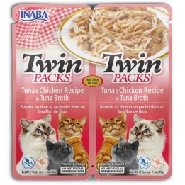INABA CAT Twin Tonno con pollo in brodo – snack per gatti – 2x40g