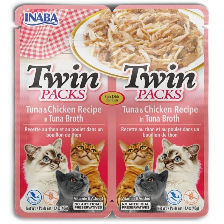 INABA CAT Twin Tonno con pollo in brodo – snack per gatti – 2x40g