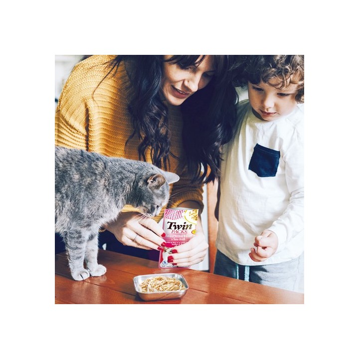 INABA CAT Twin Tonno con pollo in brodo – snack per gatti – 2x40g