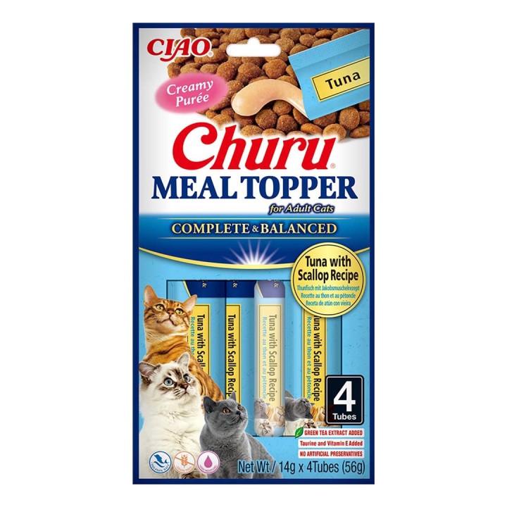 INABA Churu Meal Topper Tonno con capasanta - snack per gatti - 4 x 14g