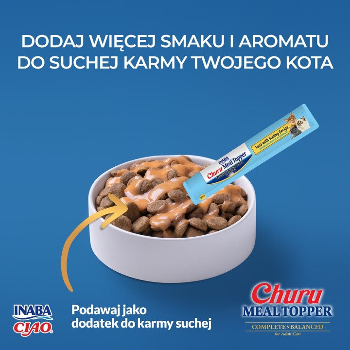 INABA Churu Meal Topper Tonno con capasanta - snack per gatti - 4 x 14g