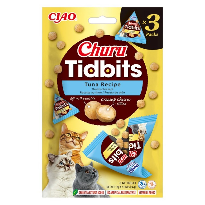 INABA Churu Tidbits Tonno - snack per gatti - 3x12g