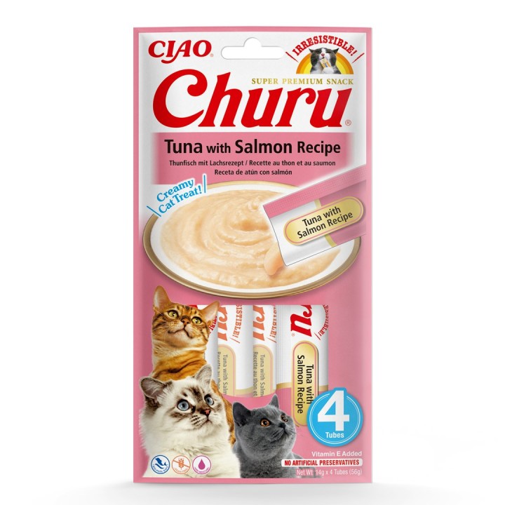 INABA Churu Tonno con salmone - snack per gatti - 4x14 g
