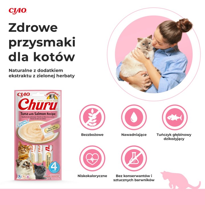 INABA Churu Tonno con salmone - snack per gatti - 4x14 g