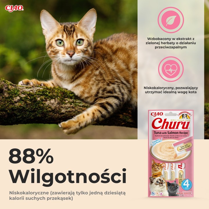 INABA Churu Tonno con salmone - snack per gatti - 4x14 g