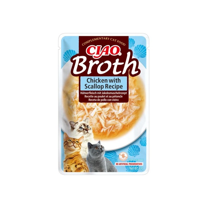 INABA Ciao Brodo Pollo & Capasanta - snack per gatti - 40g