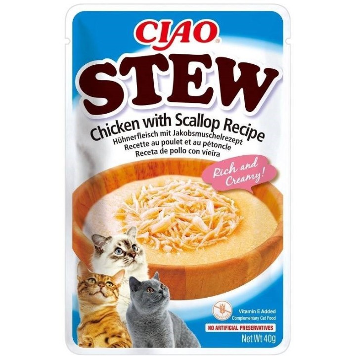 INABA Ciao Stufato Pollo & Capasanta - snack per gatti - 40g
