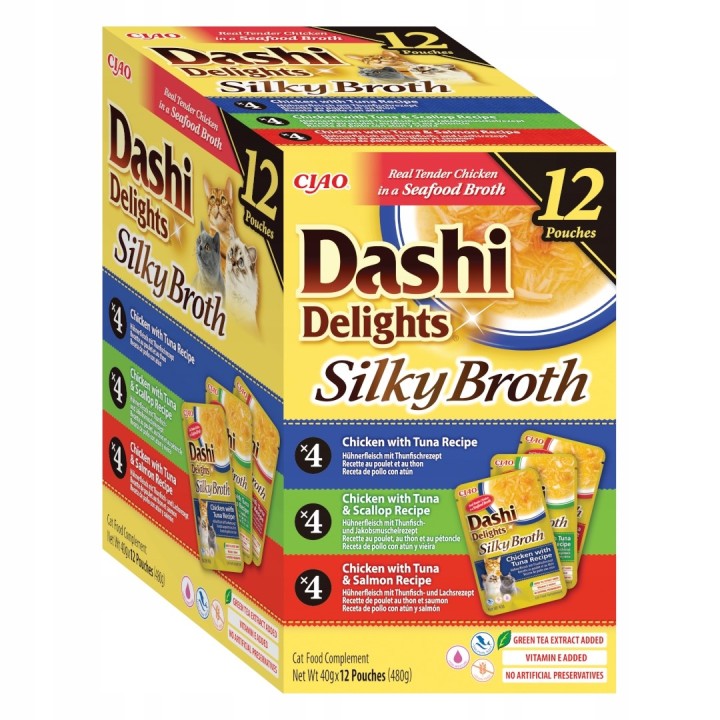 INABA Dashi Delights Brodo Setoso Mix Pollo - cibo umido per gatti - 12x40g