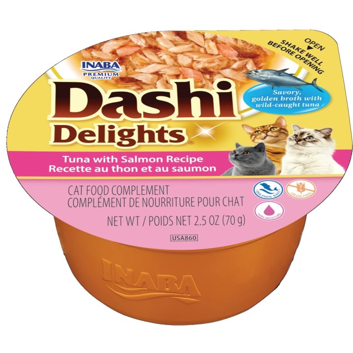 INABA Dashi Delights ricetta Tonno con Salmone - cibo umido per gatti - 70g