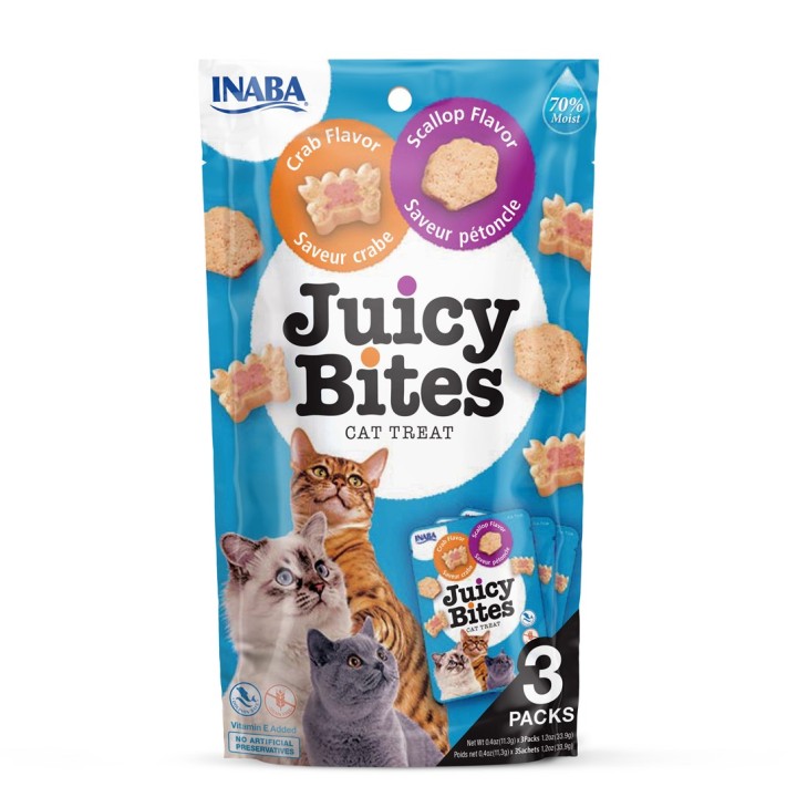 INABA Juicy Bites Granchio e capasanta - snack per gatti - 3x11 3 g