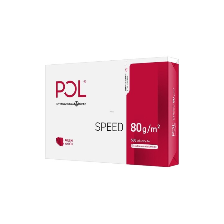 Carta fotocopiatrice ufficio POLSPEED (A4, 80g/m2, 500 fogli, carta bianca, opaca)