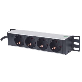 Intellinet 10 1U Rackmount 4-Output Unità di distribuzione dell'alimentazione (PDU) EU CEE 7/3 prese con indicatore di alimentaz