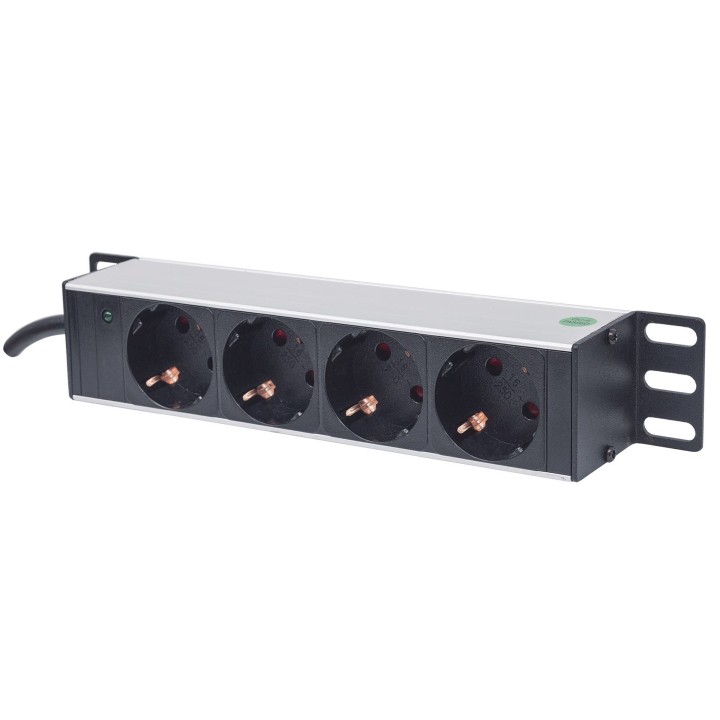 Intellinet 10 1U Rackmount 4-Output Unità di distribuzione dell'alimentazione (PDU) EU CEE 7/3 prese con indicatore di alimentaz