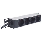 Intellinet 10 1U Rackmount 4-Output Unità di distribuzione dell'alimentazione (PDU) EU CEE 7/3 prese con indicatore di alimentaz