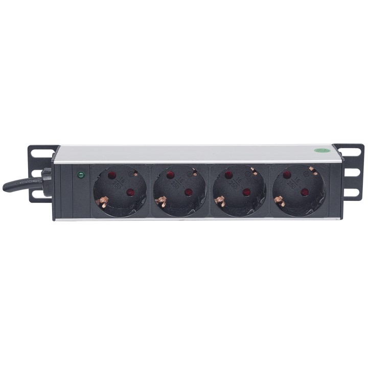 Intellinet 10 1U Rackmount 4-Output Unità di distribuzione dell'alimentazione (PDU) EU CEE 7/3 prese con indicatore di alimentaz
