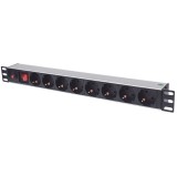 Intellinet 19 1U Ciabatta di alimentazione rackmount 8 vie tipo tedesco con interruttore acceso/spento e protezione da sovraccar