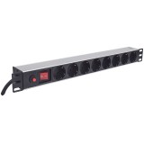 Intellinet 19 1U Ciabatta di alimentazione rackmount 8 vie tipo tedesco con interruttore acceso/spento e protezione da sovraccar