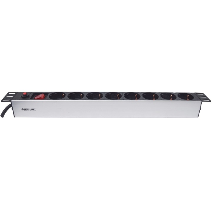 Intellinet 19 1U Ciabatta di alimentazione rackmount 8 vie tipo tedesco con interruttore acceso/spento e protezione da sovraccar
